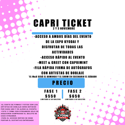 Capri Ticket Fase 2