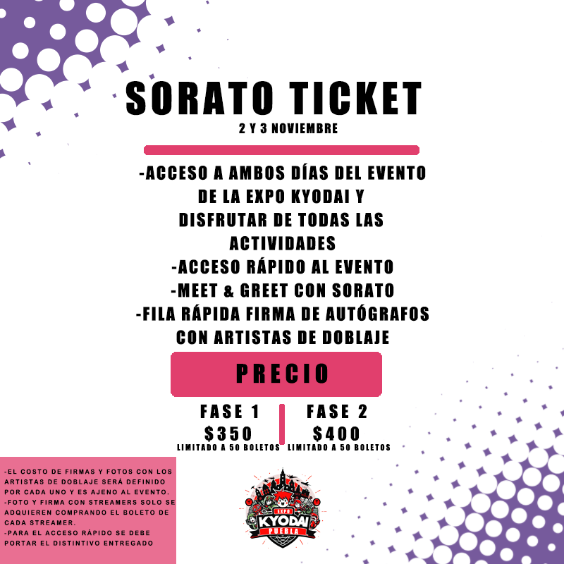 Sorato Ticket Fase 2