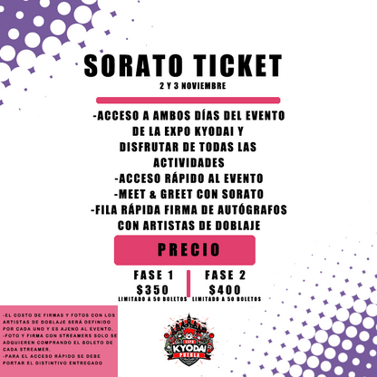 Sorato Ticket Fase 2